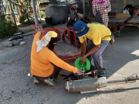 11 ธันวาคม 2566 ออกฉีดพ่นสารเคมีกำจัดยุงลาย