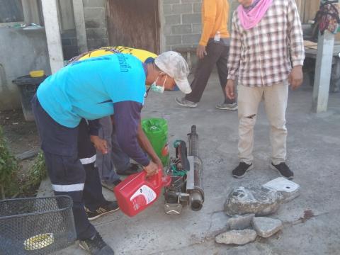 11 ธันวาคม 2566 ออกฉีดพ่นสารเคมีกำจัดยุงลาย