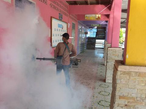 11 ธันวาคม 2566 ออกฉีดพ่นสารเคมีกำจัดยุงลาย