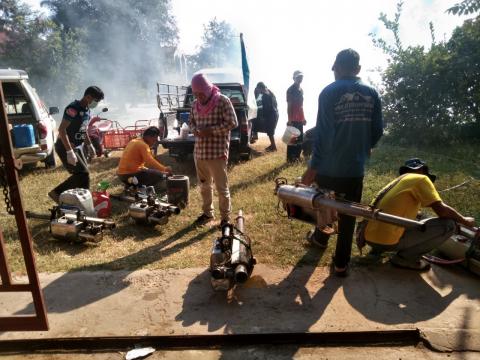 11 ธันวาคม 2566 ออกฉีดพ่นสารเคมีกำจัดยุงลาย