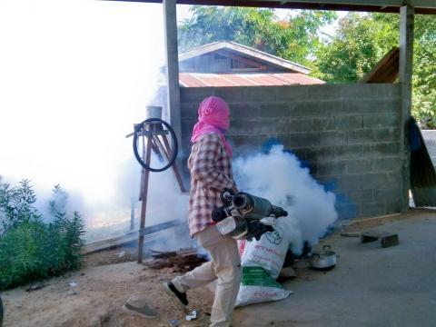 11 ธันวาคม 2566 ออกฉีดพ่นสารเคมีกำจัดยุงลาย