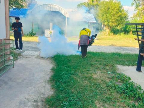 11 ธันวาคม 2566 ออกฉีดพ่นสารเคมีกำจัดยุงลาย