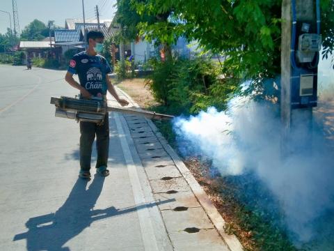 11 ธันวาคม 2566 ออกฉีดพ่นสารเคมีกำจัดยุงลาย