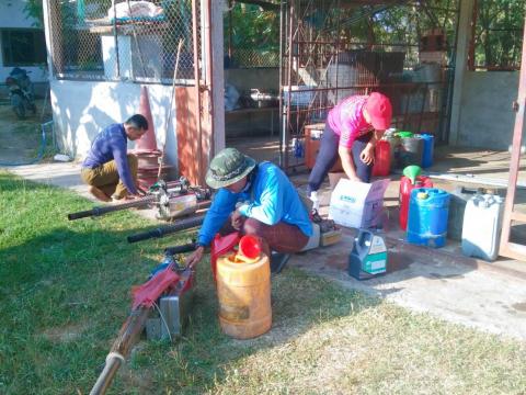 12 ธันวาคม 2566 ออกฉีดพ่นสารเคมีกำจัดยุงลาย