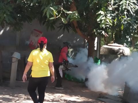 19 ธันวาคม 2565 ฉีดพ่นหมอกควันกำจัดยุงลาย