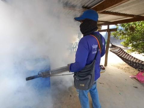 19 ธันวาคม 2565 ฉีดพ่นหมอกควันกำจัดยุงลาย