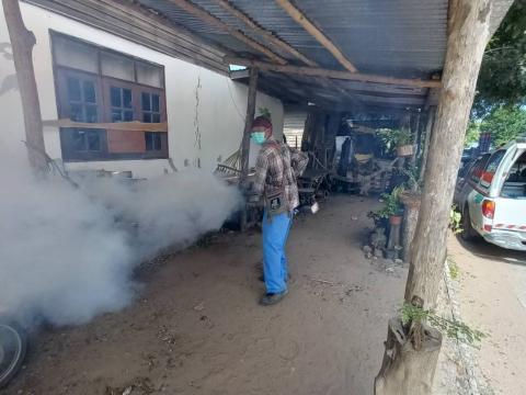 19 ธันวาคม 2565 ฉีดพ่นหมอกควันกำจัดยุงลาย