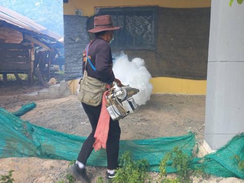 19 ธันวาคม 2565 ฉีดพ่นหมอกควันกำจัดยุงลาย