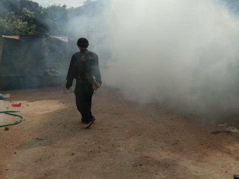 19 ธันวาคม 2565 ฉีดพ่นหมอกควันกำจัดยุงลาย